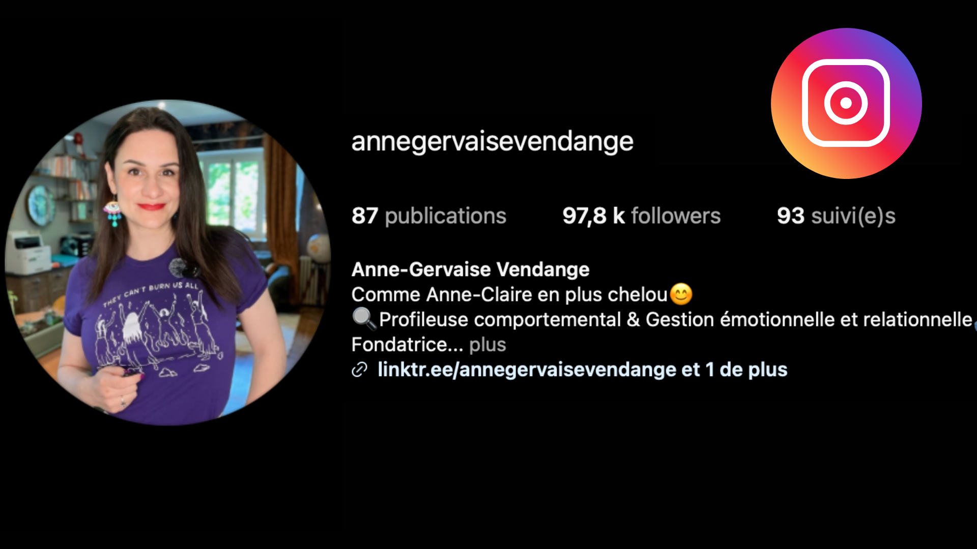 Compte Instagram Anne-Gervaise Vendange 